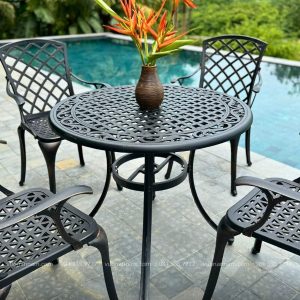 Bộ bàn ghế sân vườn BG21-D90 bàn tròn D90cm