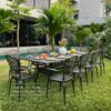 Bộ bàn ghế sân vườn BG26-2.5CN bàn chữ nhật 10 ghế