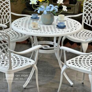 Bộ bàn ghế sân vườn BG26-D90 bàn tròn D90cm