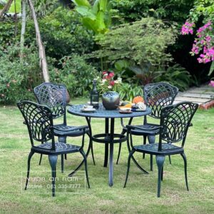 Bộ bàn ghế sân vườn BG26-D90 bàn tròn D90cm