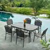 Bộ bàn ghế sân vườn màu nâu 6 ghế BG-05CNN