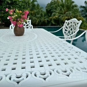 Bộ bàn ghế sân vườn màu nâu 6 ghế BG22-1.7CN