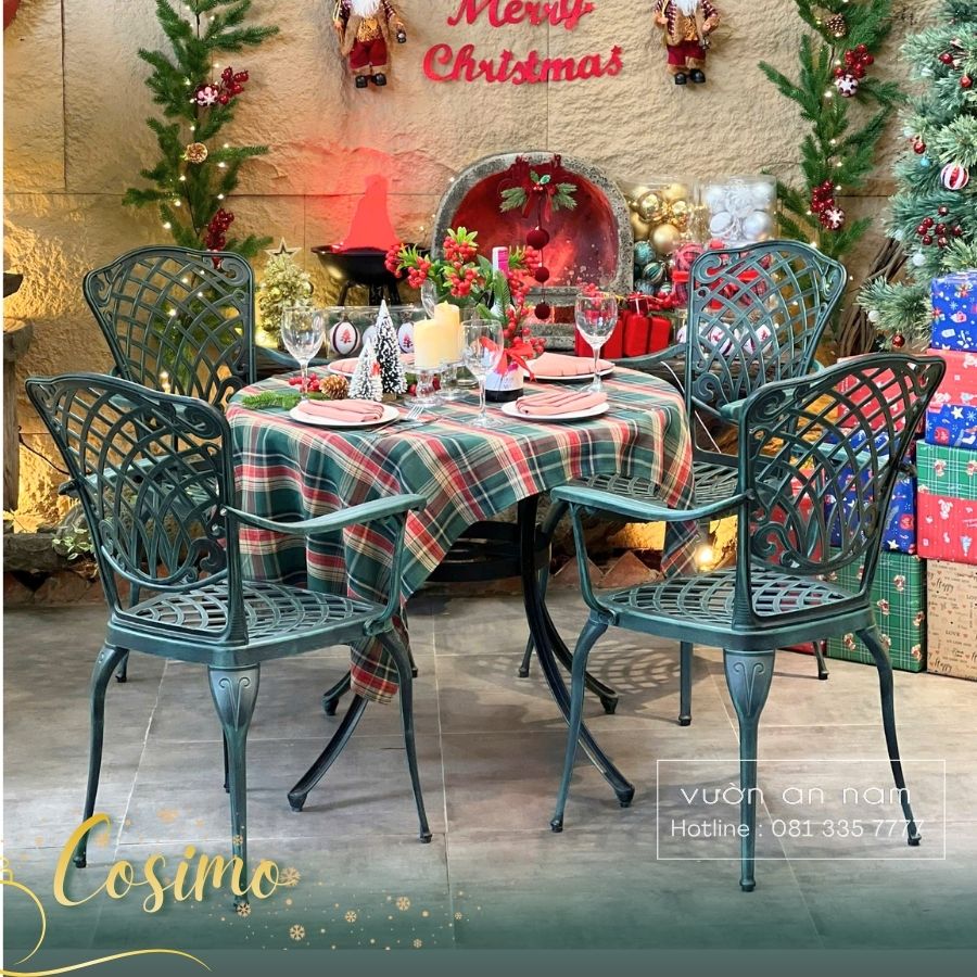 Bàn ghế nhôm đúc cho những buổi tùng tùng gia đình thêm sang trọng