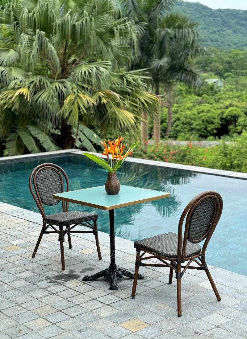 Bộ bàn ghế ban công BC-KT03BX khung nhôm Textilene