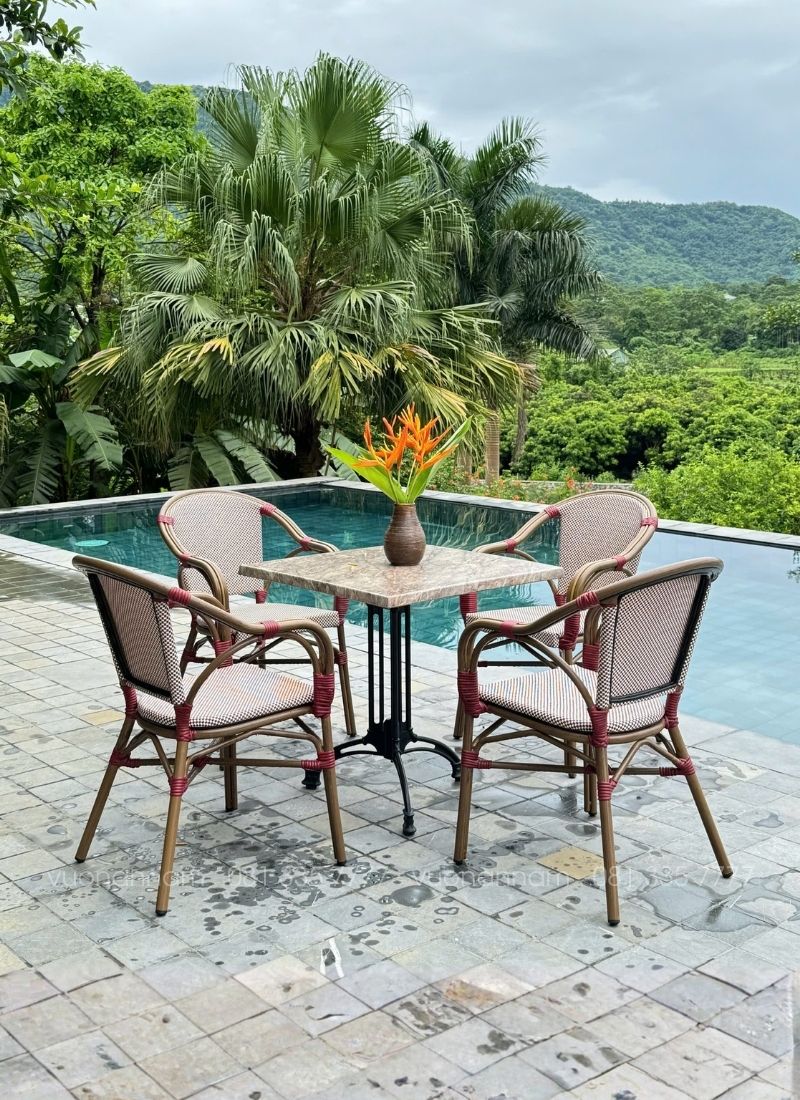 Bộ bàn ghế cafe BTL-GC16D 4 ghế bàn vuông