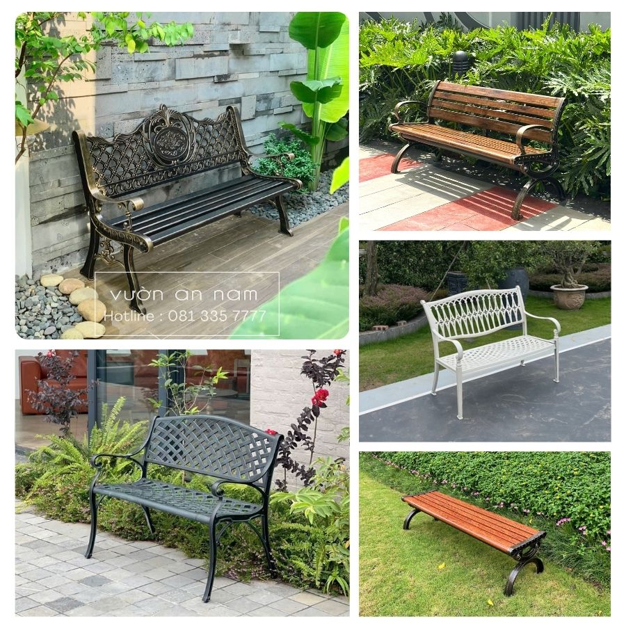 Các mẫu ghế băng dài tại Vườn An Nam