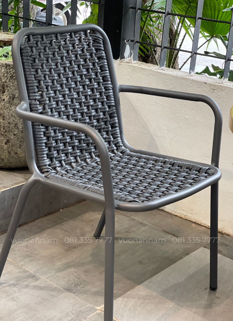 Ghế BC-031 đan Plastic rope trên khung nhôm sơn tĩnh điện