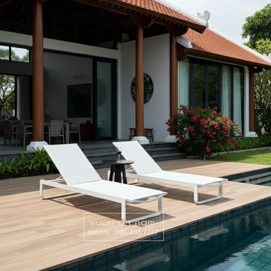 Ghế hồ bơi cho không gian hồ bơi gia đình 