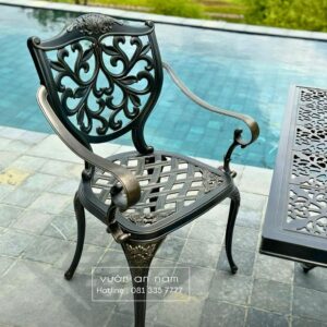 Bộ bàn ghế sân vườn màu nâu 6 ghế BG22-1.7CN