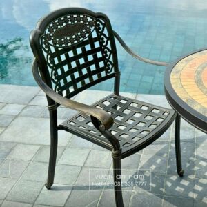 Bộ bàn ghế ngoài trời BG-D120M bàn tròn 6 ghế