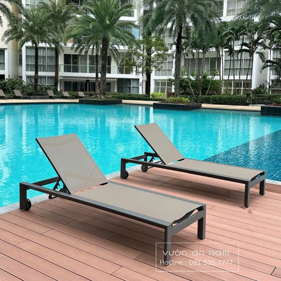 Ghế hồ bơi chất liệu lưới textilene cao cấp kháng nước