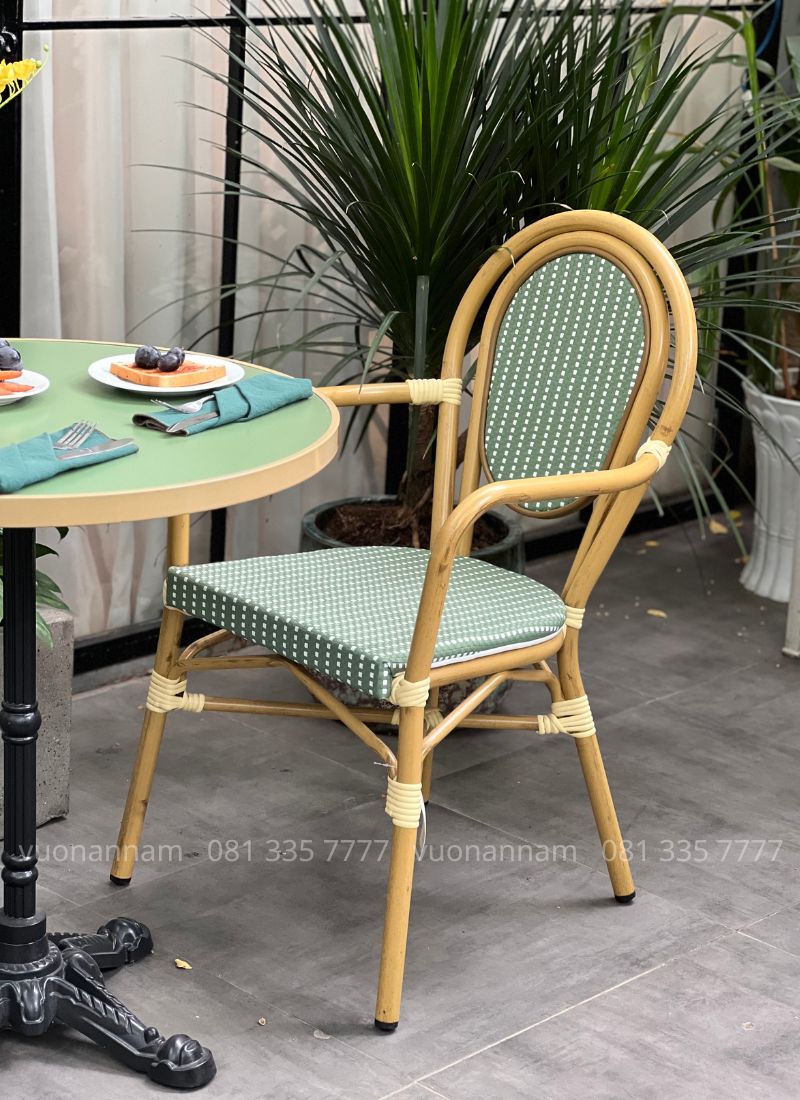 Ghế cafe GTL-GC03X khung nhôm sơn tĩnh điện lưới Textilene kháng nước