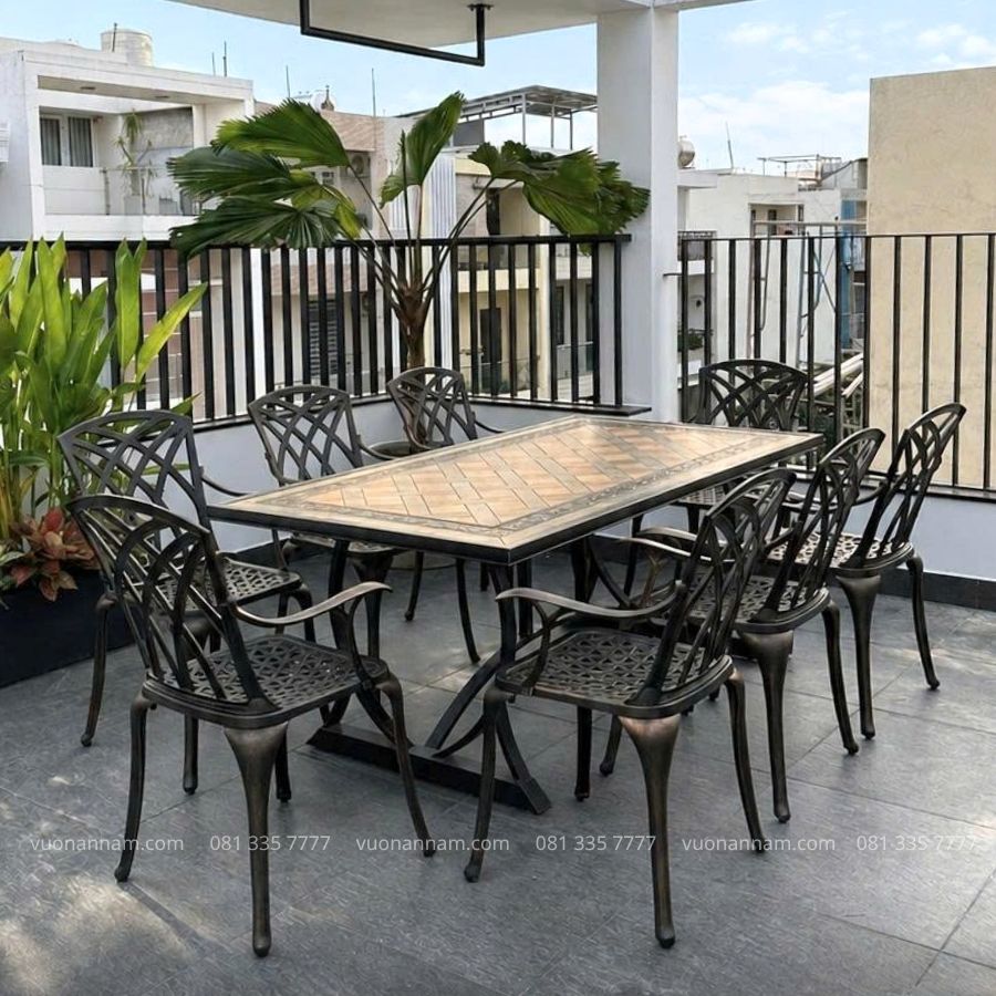 Bộ bàn ghế nhôm đúc BG-19CNM bến bỉ trước mọi điều kiện thời tiết