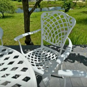 Bộ bàn ghế nhôm đúc ngoài trời BG-26E 8 ghế