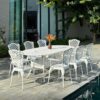 Bộ bàn ghế nhôm đúc ngoài trời BG-26E 8 ghế