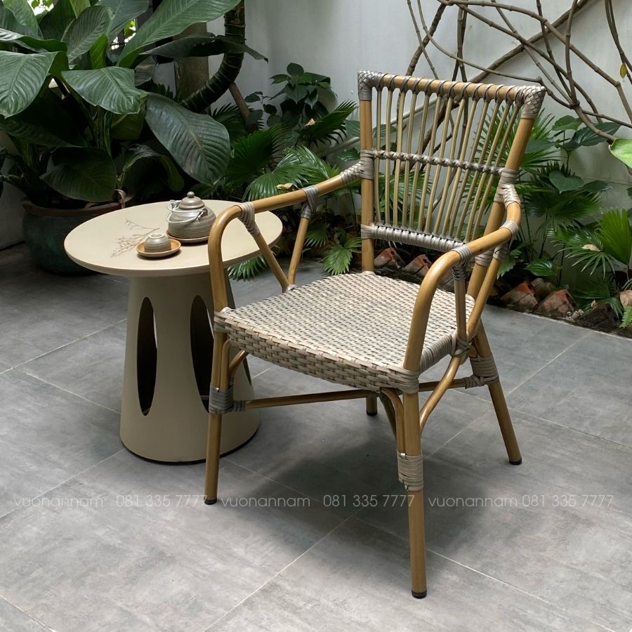 Bộ bàn ghế ngoài trời BC07-D100M bàn tròn mặt đá D100cm - Ảnh 3
