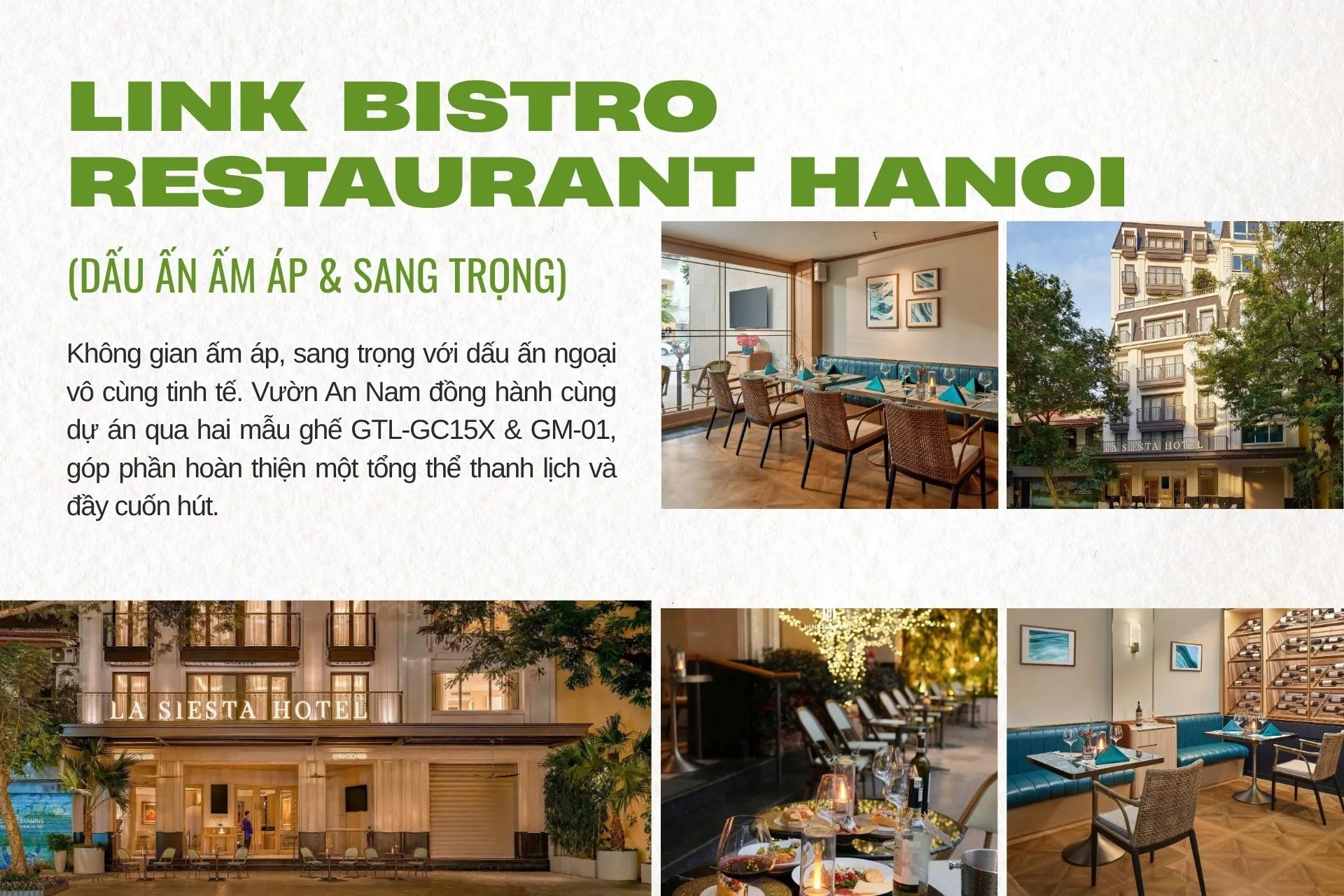 dự án ghế cafe của Vườn An Nam tại link bistro restaurant hanoi