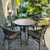 Bộ bàn ghế cafe ngoài trời bàn mặt đá BC01-D80M