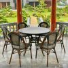 Bộ bàn ghế ngoài trời BC09-D120M bàn tròn mặt đá D120cm