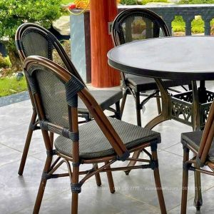 Bộ bàn ghế ngoài trời BC09-D120M bàn tròn mặt đá D120cm