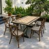 Bộ bàn ghế ngoài trời BC13-1.8CNM bàn chữ nhật mặt đá